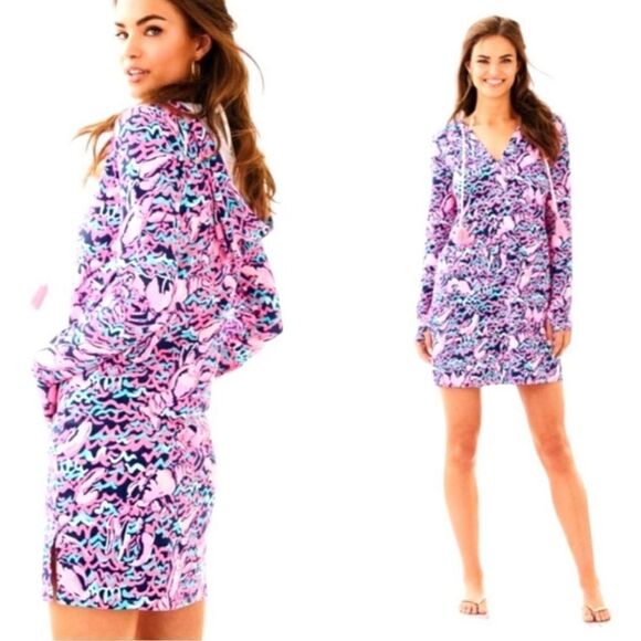 NWOT Lilly Pulitzer Rylie UPF50 Pop Up Lobstah Roll Cover Up Tunic Dress - Picture 1 of 10